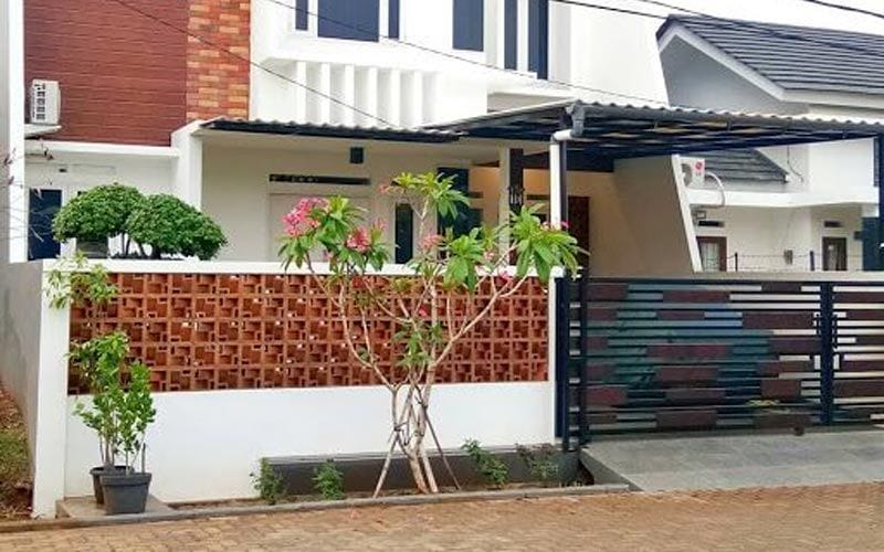 model pagar rumah minimalis dari batu bata