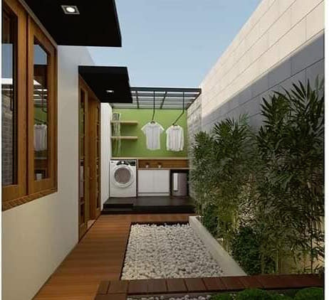 Model teras rumah panjang ke samping