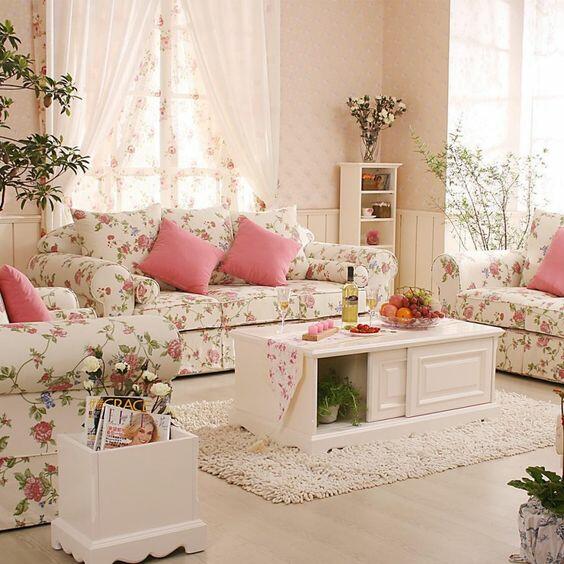 Rumah Shabby  Minimalis dengan Furnitur Bunga