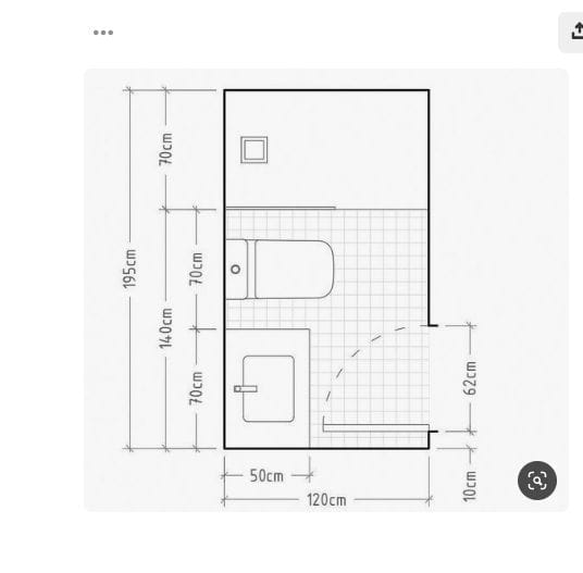 Ukuran Kamar Mandi dan WC Terpisah dengan Wastafel