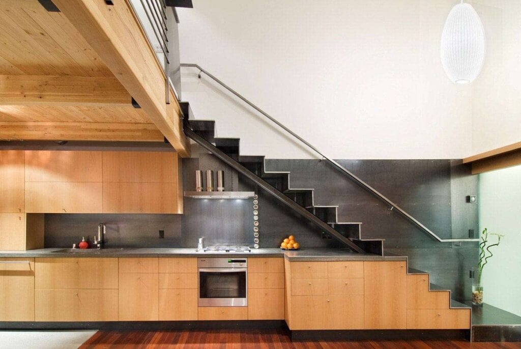desain kitchen set bawah tangga